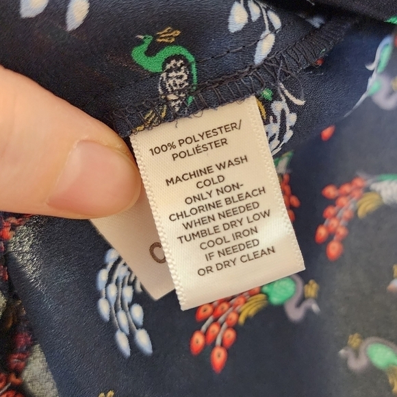 Loft Peacock Utility Ruffle Button Down Blouse M - Picture 8 of 9